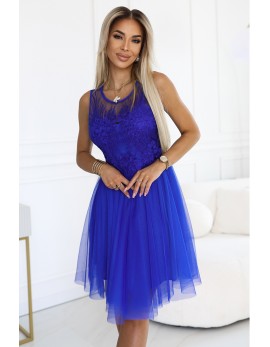 Svečana Obleka z gipur čipko in nežnim tilom