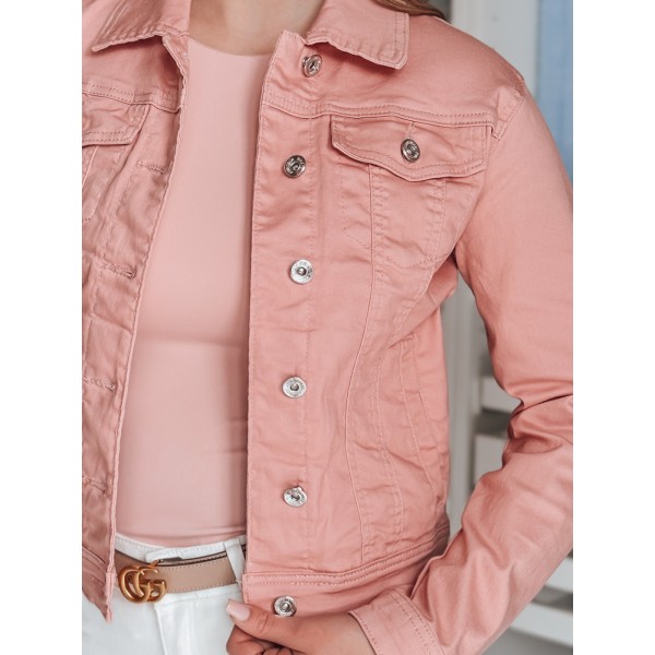 Giacca corta in denim da donna, rosa