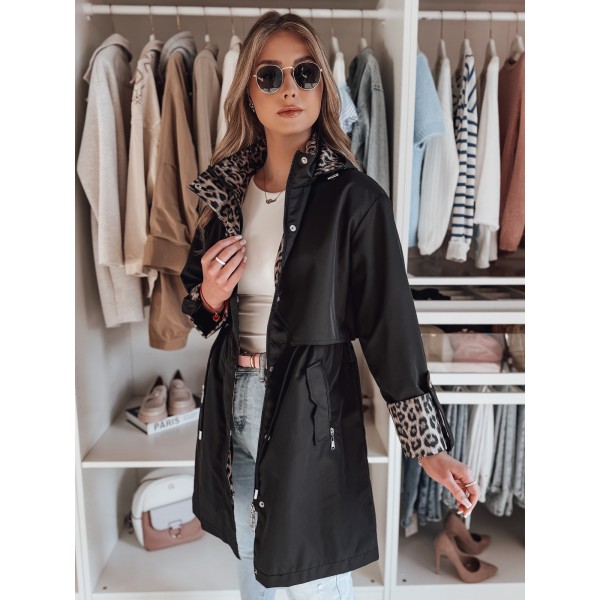 Ženska prehodna parka jakna črne barve