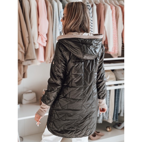 Ženska prehodna prešita jakna, črna